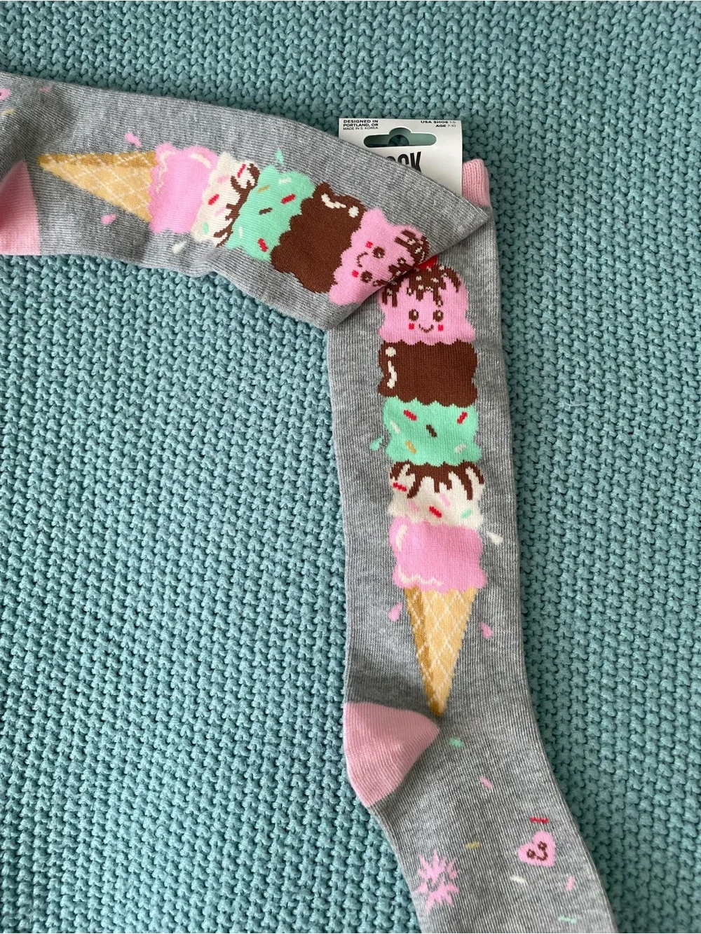 Kids Knee-High Ice Cream Cone Socks 🍦